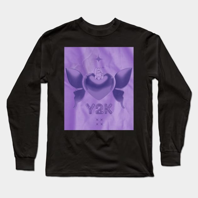 Vintage Y2K Purple Aesthetic Long Sleeve T-Shirt by soulfulprintss8